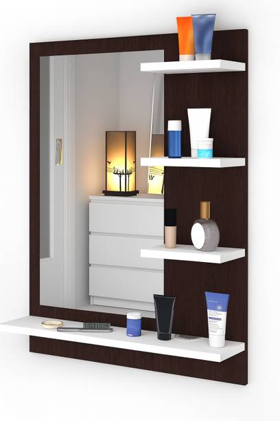 Regal Furniture Table With Mirror And Storage For Living Room Engineered Wood Dressing Table