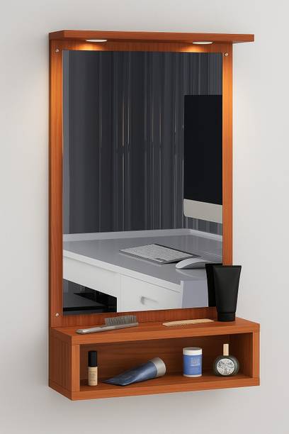 urbano home LED Light Wall Dressing Mirror Engineered Wood Dressing Table Engineered Wood Dressing Table
