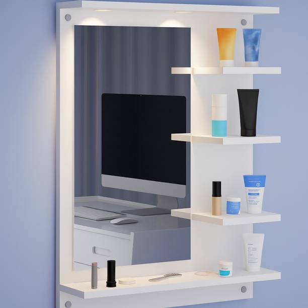 DIY HOME LED Light Wall Dressing Mirror Engineered Wood Dressing Table