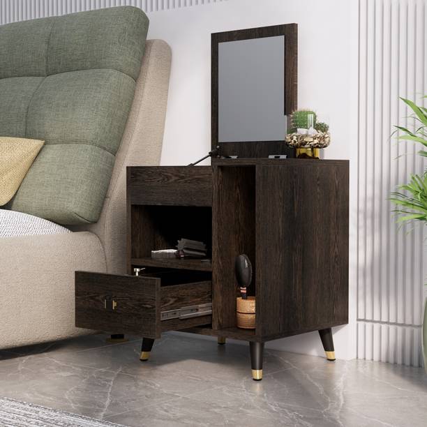 Hexa Red Dressing Table with 1 Drawer, Mirror and Huge Storage Space Vanity Engineered Wood Dressing Table