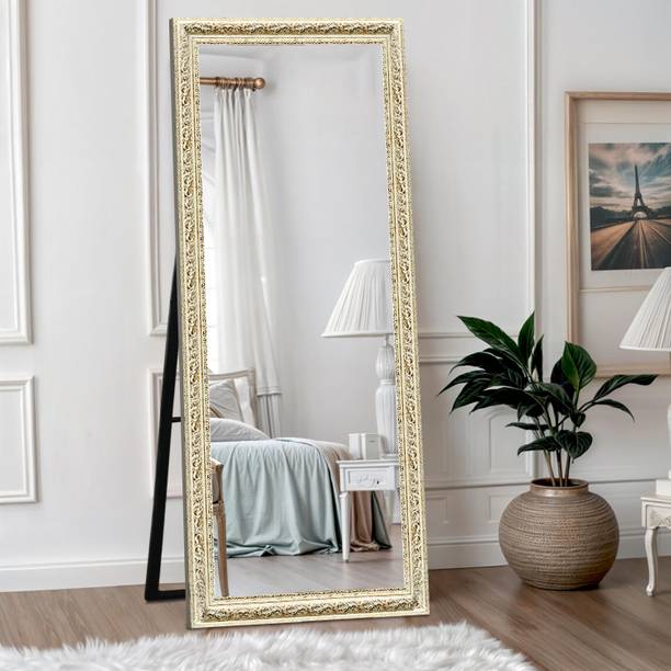 kaevion 65"x22" (5.25 ft) Ornate Antique Full-Length Floor Dressing Mirror with Stand Glass Dressing Table