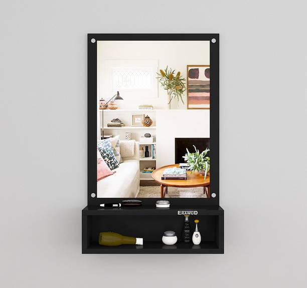 ERAWUD Wall Mounted Dressing Table With Mirror And Storage For Living Room Engineered Wood Dressing Table