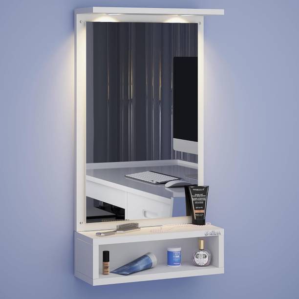 ANIKAA Jinny LED Light Wall Dressing Mirror Engineered Wood Dressing Table