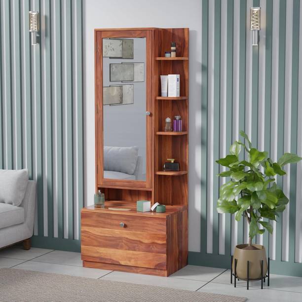 Green pearl Green pearl Solid Sheesham Wood Dressing Table with Mirror and Storage Solid Wood Dressing Table