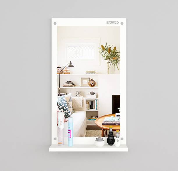 ERAWUD Wall Hanging Dressing Mirrors Shelf Decorative Wall Mirror For Living Room Engineered Wood Dressing Table