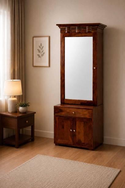 Timeless Designs Droge Wooden Dressing Table With Mirror Solid Wood Dressing Table
