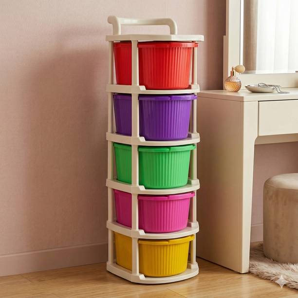 Vallaree 5 Layer Dressing Table Storage Organizer Multipurpose Plastic Dressing Table
