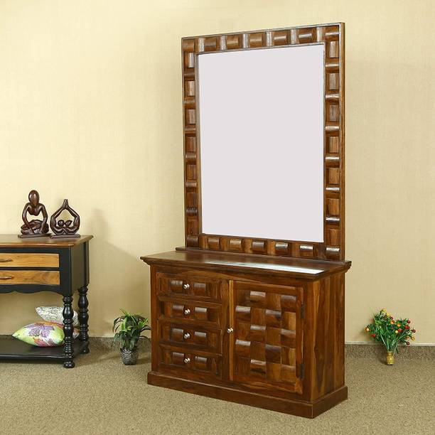 Krishna Wood Decor Sheesham Wood Dressing Table With Stool For Dressing Room/ Bedroom/ Kids Room || Solid Wood Dressing Table