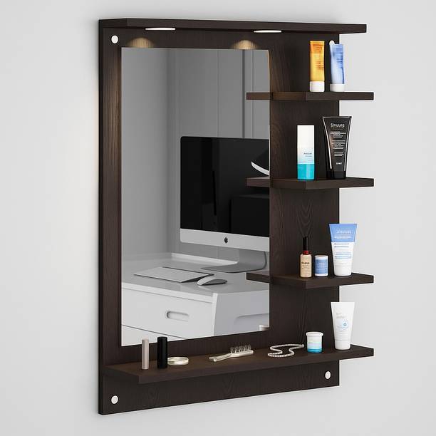 DIY HOME LED Light Wall Dressing Mirror Engineered Wood Dressing Table
