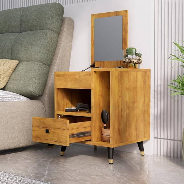 Hexa Red Dressing Table with 1 Drawer, Mirror and Huge Storage Space Vanity Engineered Wood Dressing Table