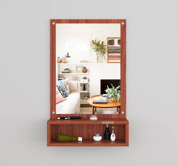 ERAWUD Wall Mounted Dressing Table With Mirror And Storage For Living Room Engineered Wood Dressing Table