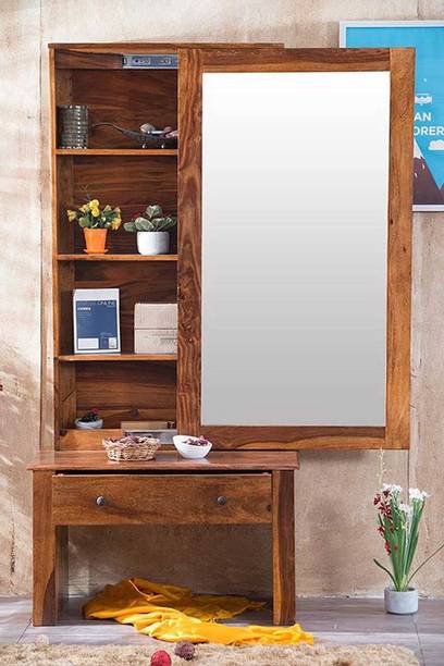 KART HANDICRAFTS Sheesham Wood Dressing Table with Door & Drawer, Shelfs Storage for Bedroom Solid Wood Dressing Table