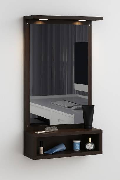 urbano home LED Light Wall Dressing Mirror Engineered Wood Dressing Table Engineered Wood Dressing Table