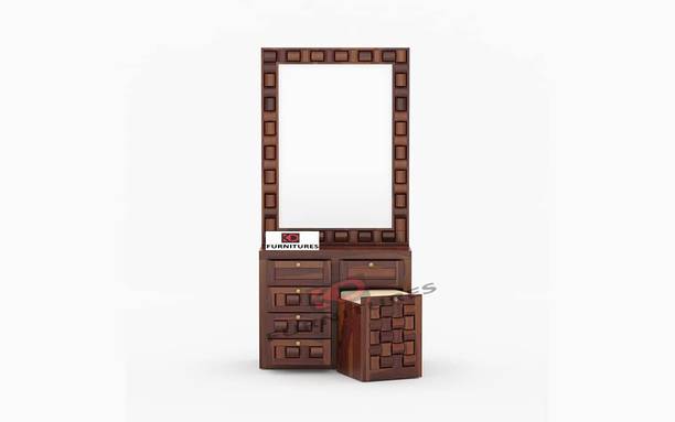 Krishna Wood Decor Sheesham Wood Dressing Table With Stool For Dressing Room/ Bedroom/ Kids Room || Solid Wood Dressing Table