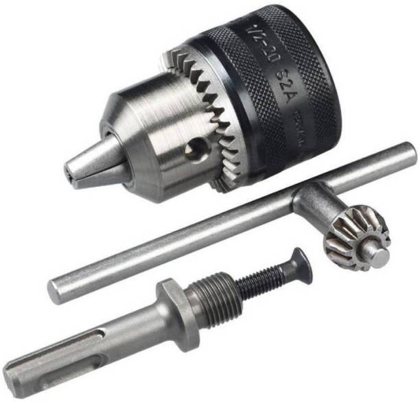 Inditrust new 13mm drill chuck and key heavy duty with adaptor (Pack of 2) for 26mm hammer and 13mm drill machine connected