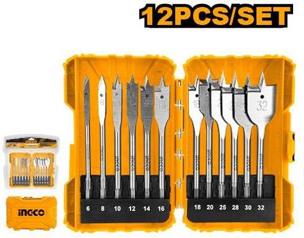 INGCO AKDL1201 12 Pcs flat wood drill bits set