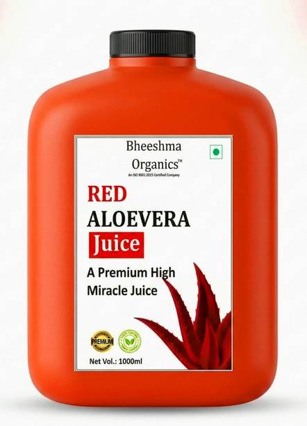 BHEESHMA ORGANICS Red Aloe Vera Juice 1L | Ayurvedic Drink for Weight Management & Skin Glow