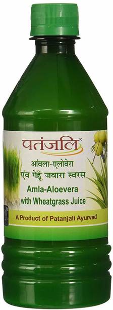 PATANJALI Amla-Aloevera with Wheatgrass Juice 500ml