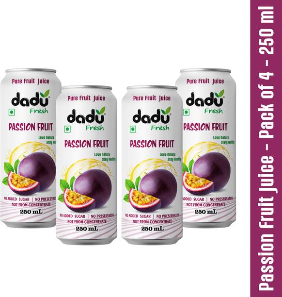 Dadu Fresh Passion Fruit Juice - 250 ML (Pack of 4)