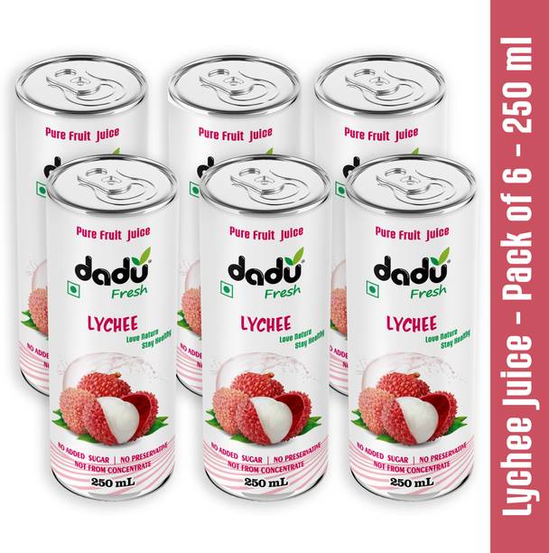 Dadu Fresh Lychee Juice - 250 ML (Pack of 6)