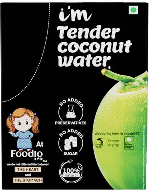Foodio.fit Tender Coconut Water - 10 Packs | 15G Each | Coconut Water Powder