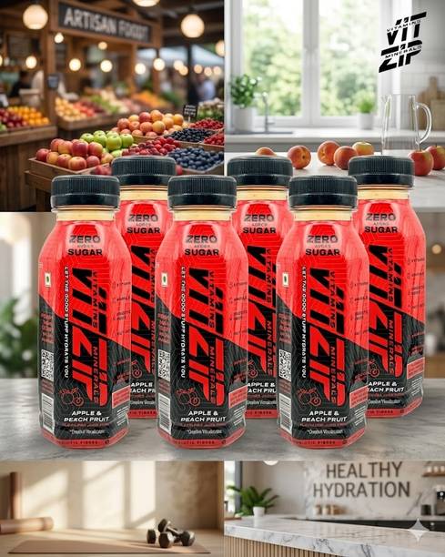 VITZIP Fresh Apple & Peach Fusion Healthy Energy Juice Drink