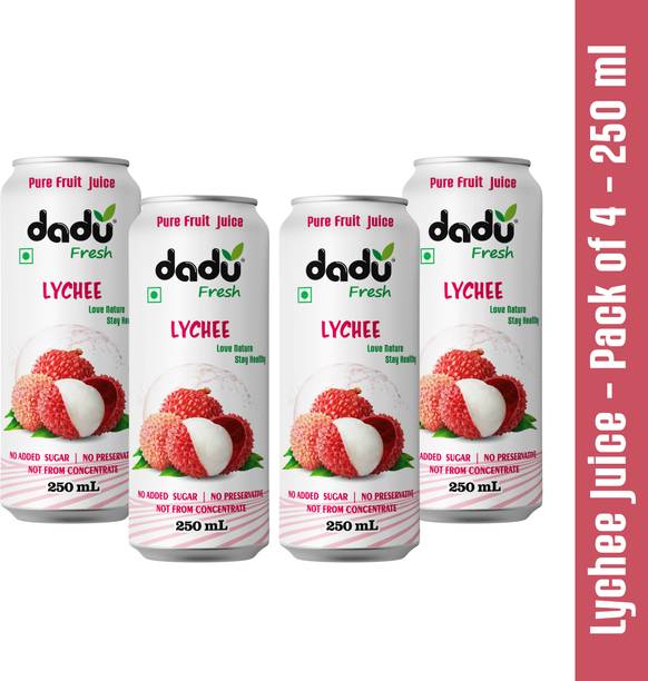 Dadu Fresh Lychee Juice - 250 ML (Pack of 4)
