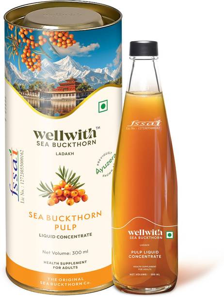 Wellwith Sea Buckthorn Juice| Antioxidants, Vitamin C, Omega 3 6 7 9 | Seabuckthorn Juice