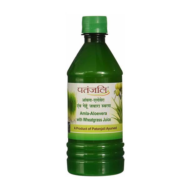 PATANJALI Amla-Aloevera with Wheatgrass Juice 500ml