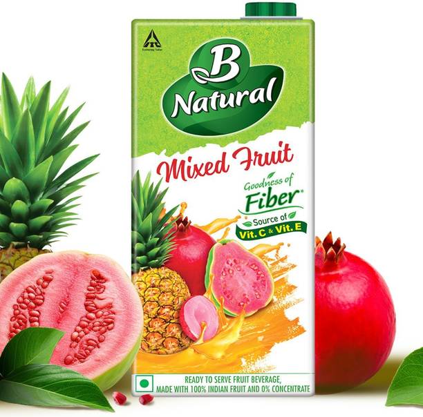 B Natural Mixed Fruit Juice, Goodness of fiber, Rich in Vitamin C & E