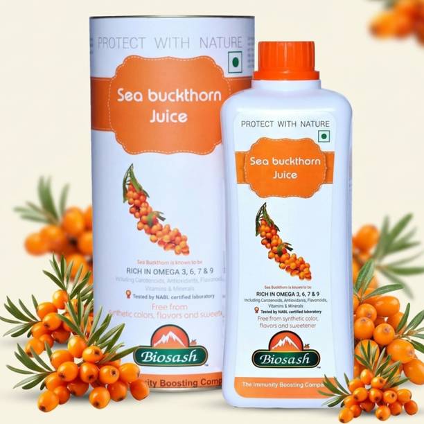 BIOSASH Sea Buckthorn Pulp Concentrate Juice | Cold-Pressed | Rich in Omega 3 Vitamin C