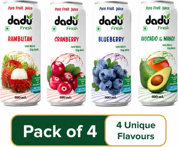 Dadu Fresh Fresh Fruit Juice Combo | Cranberry, Blueberry, Rambutan & Mango