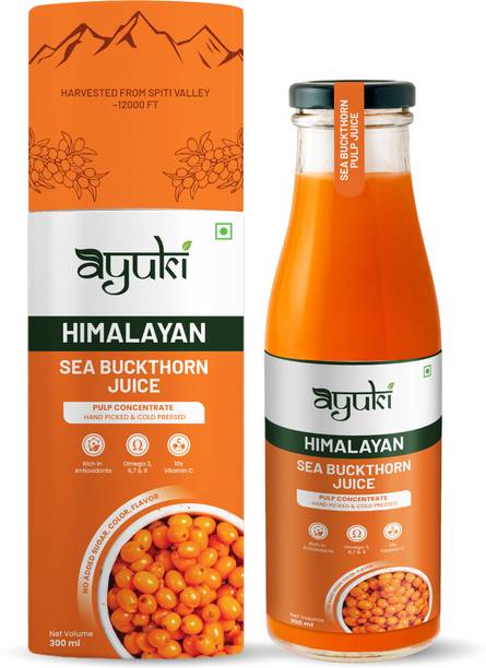 AYUKI Himalayan Sea Buckthorn Juice Pulp|99.9 % Purity|Omega 3, 6, 7 & 9, 10xVITAMIN C