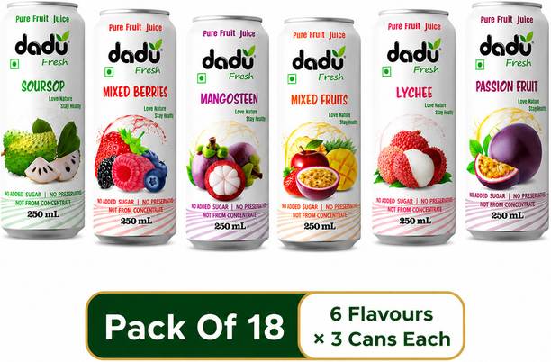 Dadu Fresh Assorted Fruit Juice Drink Combo Pack | Refreshing Mixed Flavour Beverages
