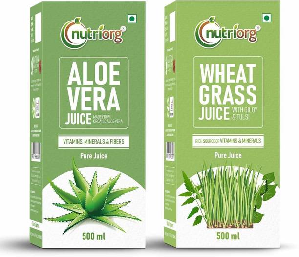 Nutriorg Aloe Vera Juice & Wheat Grass Juice Detox Pack