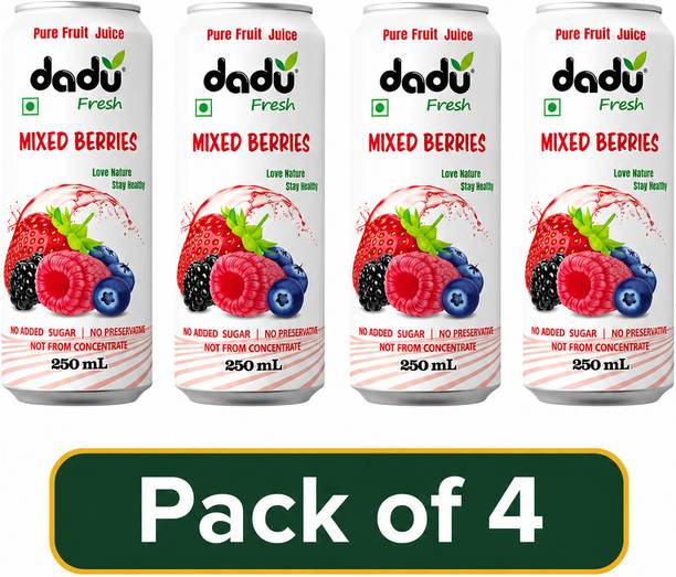 Dadu Fresh Mixed Berries Juice - 250 ML (Pack of 4)