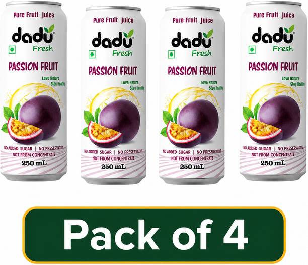 Dadu Fresh Passion Fruit Juice - 250 ML (Pack of 4)