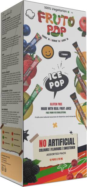 FrutoPop Ice Pop | Gluten Free | Made With Real Fruit Juice 12 Pops