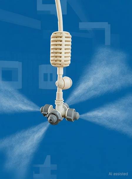 Vasudha Irrigation FOUR WAY NETA FOGGER SPRINKLER / JET SPRINKLER 5 PIC FOR COOLING BARN / POULTRY / GREEN HOUSE / HOME GARDEN / AGRICULTURE USE ( PACK OF 5 ) 10 L Hose-end Sprayer