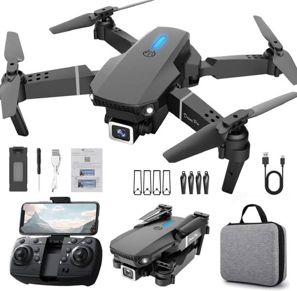 DRwilla E88 Camera Drone with WiFi FPV, Brushless Motor, and Foldable Design Drone
