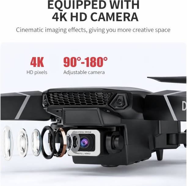 Super Toy 4K S4 WiFi Dual Camera Drone for Adults & Kids with 2 Batteries and Toy Drone Drone