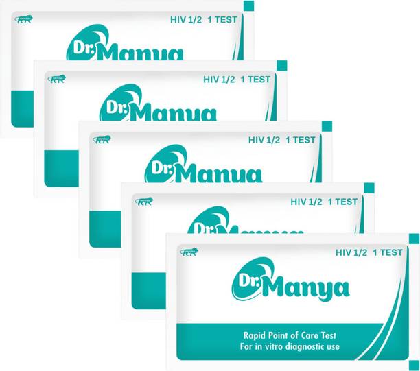 Dr.Manya Dr. Manya HIV 1&2 Generation Test Cassette Kit Pack of 5 Pcs Blood Test