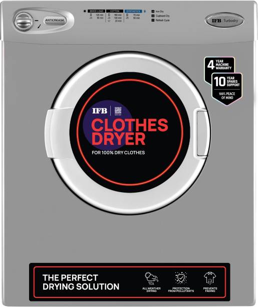IFB 7 kg with 99.9% Dry Clothes Dryer with In-built Heater White