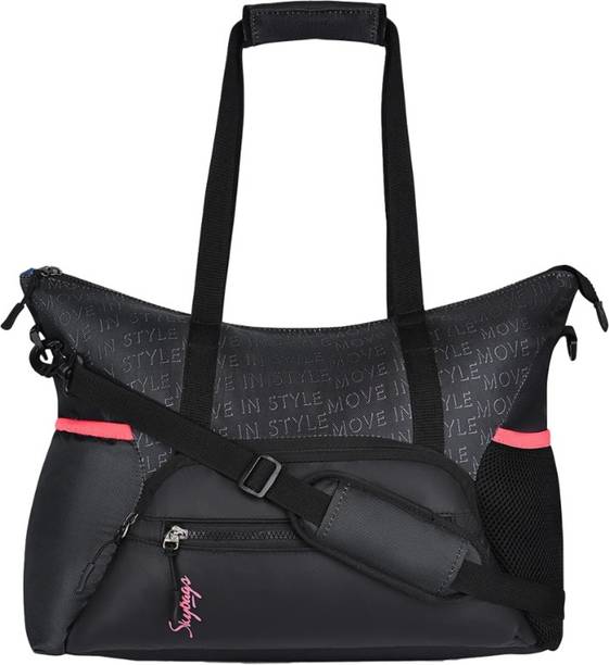 26 L Gym Duffel Bag - Athletix Women's Gym Duffle Bag Black Sports Travel Fitness Carry Bag - Black