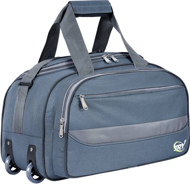 90 L Strolley Duffel Bag - IB Luggage duffel bag with wheels - Grey - Large Capacity