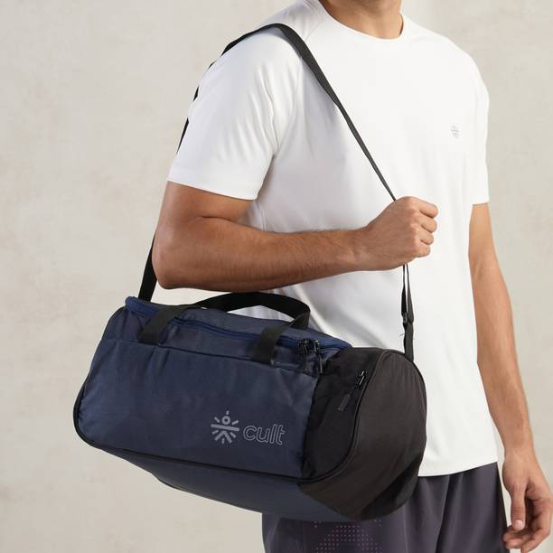 Cult 25 Litre Gym/Duffle Bag with Side Pocket & Shoulder Strap Black Navy