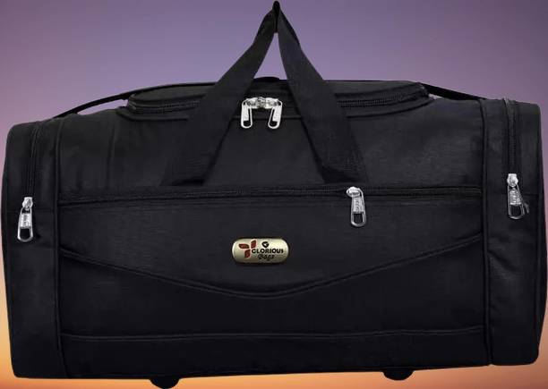40 L Hand Duffel Bag - Classic MN_Glorious Bags Lightweight Black Polyester Luggage Travel Duffle Bag - Black - Regular Capacity