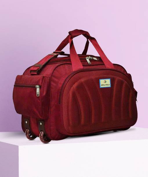 65 L Strolley Duffel Bag - Traveling Duffle Bags With Wheel for Men & Women - Red - Large Capacity