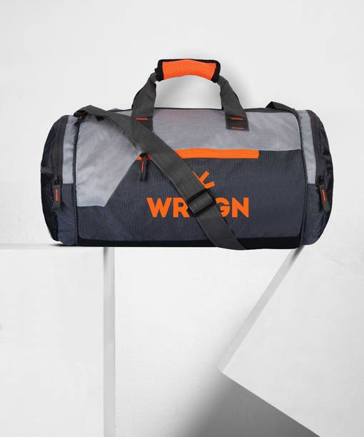 25 L Gym Duffel Bag - GYM DUFFLE BAG TRENDY FOR MEN AND WOMEN FOR SPORTS BAGS - Grey, Orange