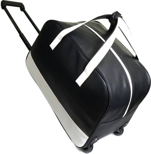 40 L Strolley Duffel Bag - Unisex PU Trolley - Black - Regular Capacity